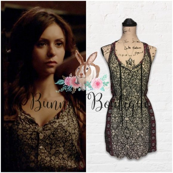 Ecote Dresses & Skirts - Elena Gilbert's Ecote Aztec Tie-Neck Tank Dress Sz L